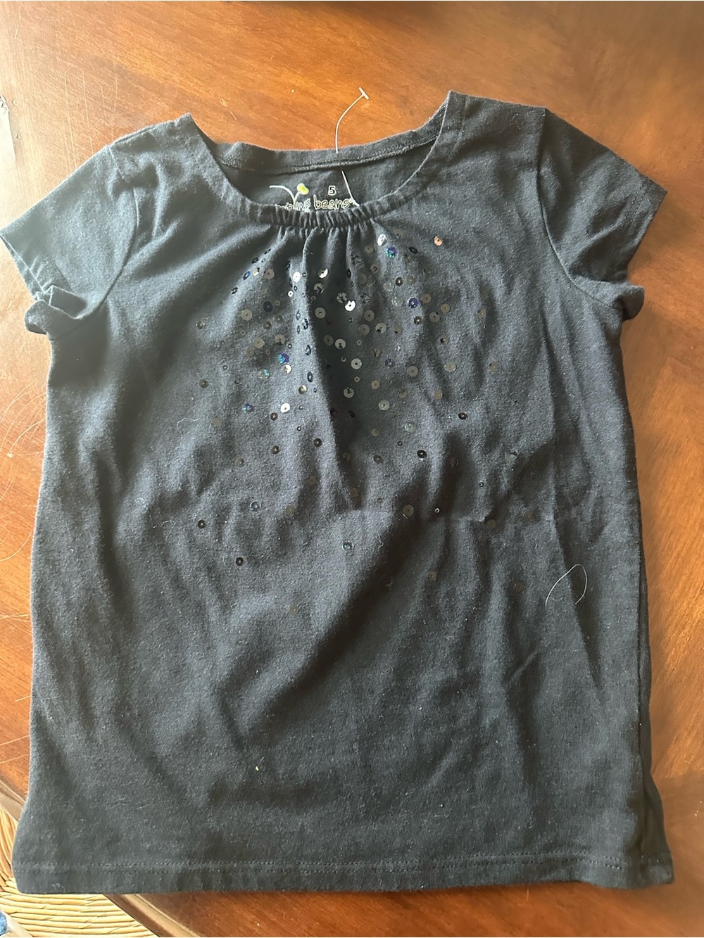 jumping beans Black Short Sleeve Tee with Sequin Accents